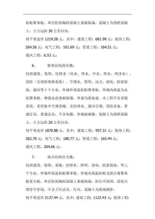 工程造价平米汇总表.docx