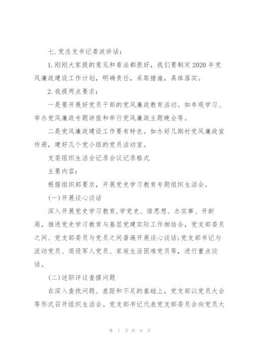 支委组织生活会记录会议记录格式.docx