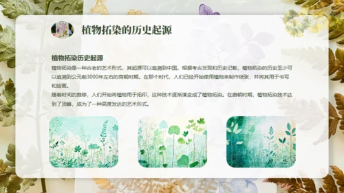 植物拓染非遗传承通用PPT模板