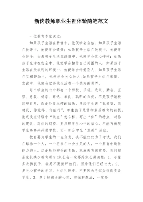 新岗教师职业生涯体验随笔范文.docx