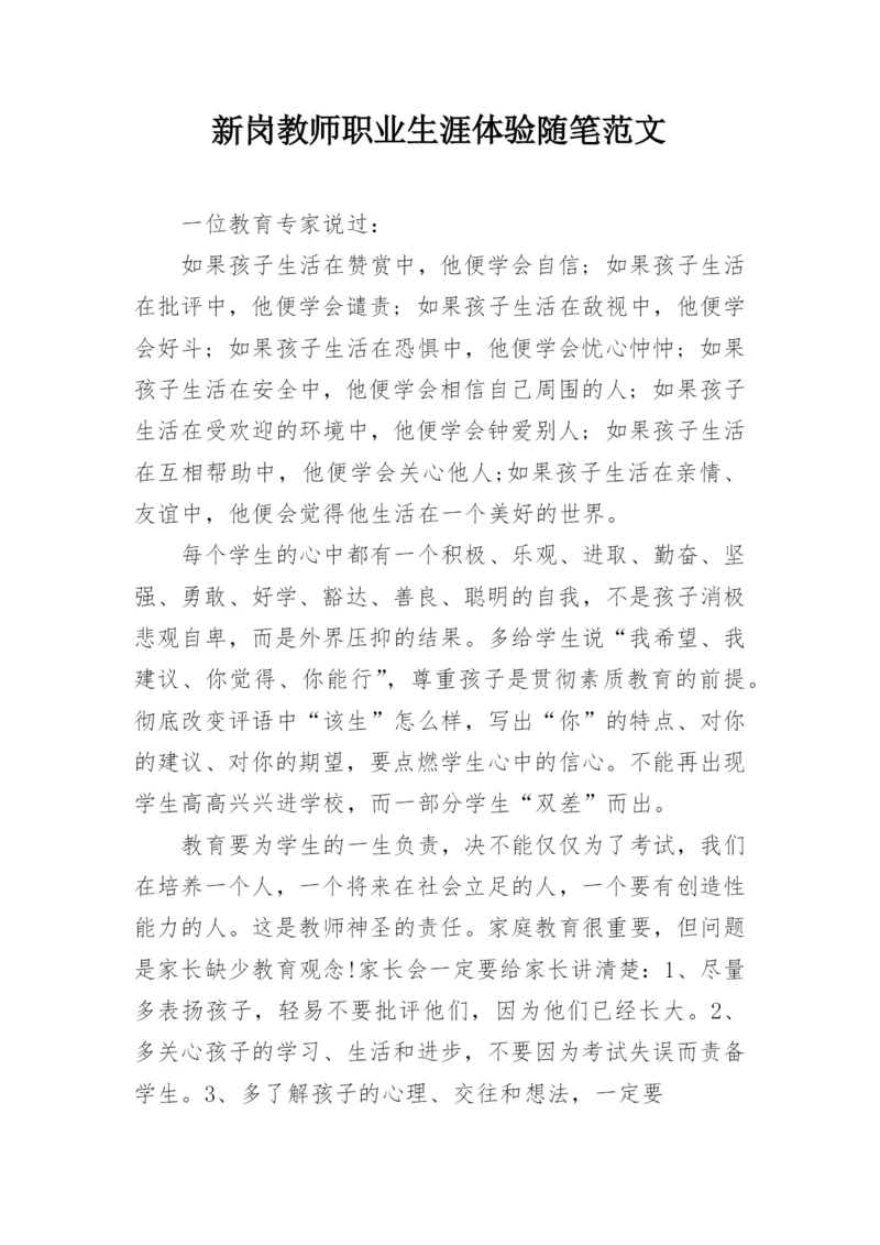 新岗教师职业生涯体验随笔范文.docx