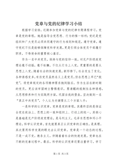 党章与党的纪律学习小结.docx