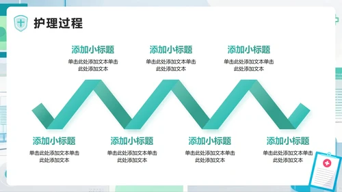 绿色扁平小清新风医护人员护理个案报告PPT模板