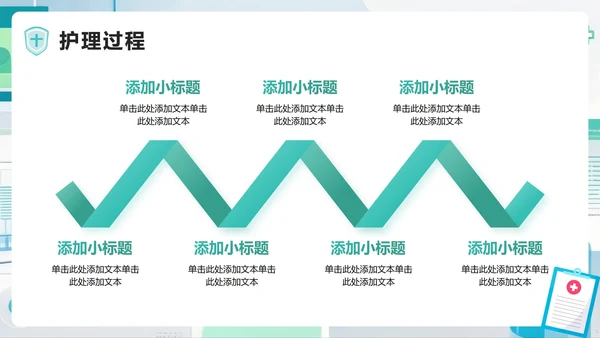 绿色扁平小清新风医护人员护理个案报告PPT模板