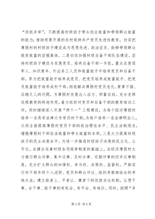 在全市实施百个经济薄弱村转化帮扶工程动员大会上的发言 (3).docx