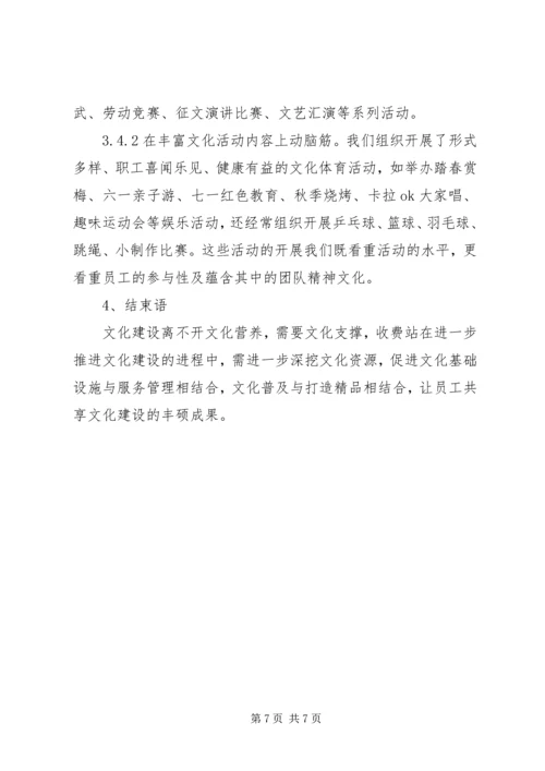 基层收费站文化建设调研报告范文.docx