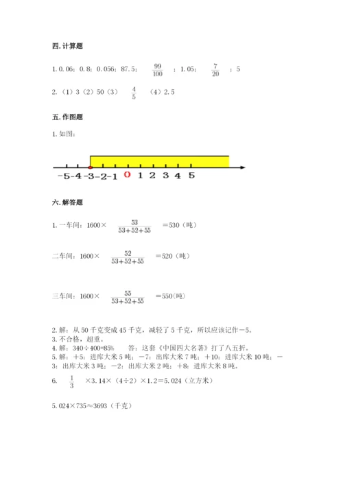 北京版六年级下册数学期末测试卷附参考答案（预热题）.docx