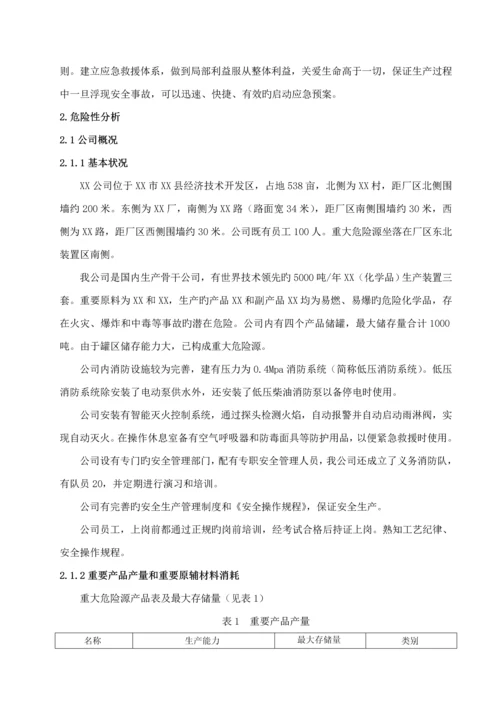 公司危险化学品重大危险源应急全新预案.docx