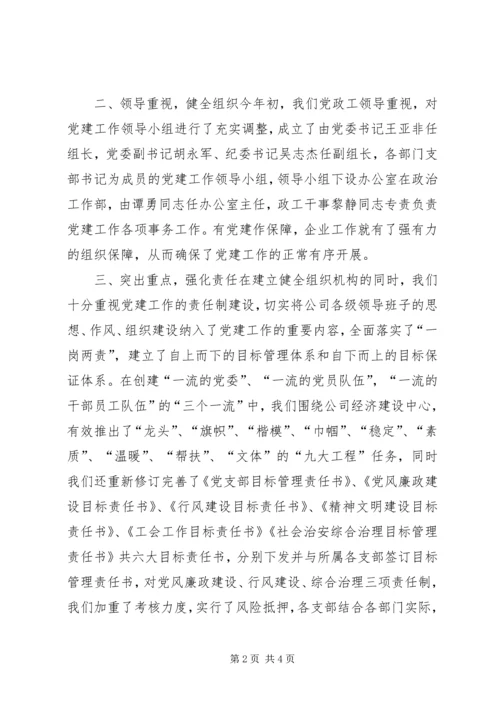 电力公司年度党建工作情况汇报 (3).docx