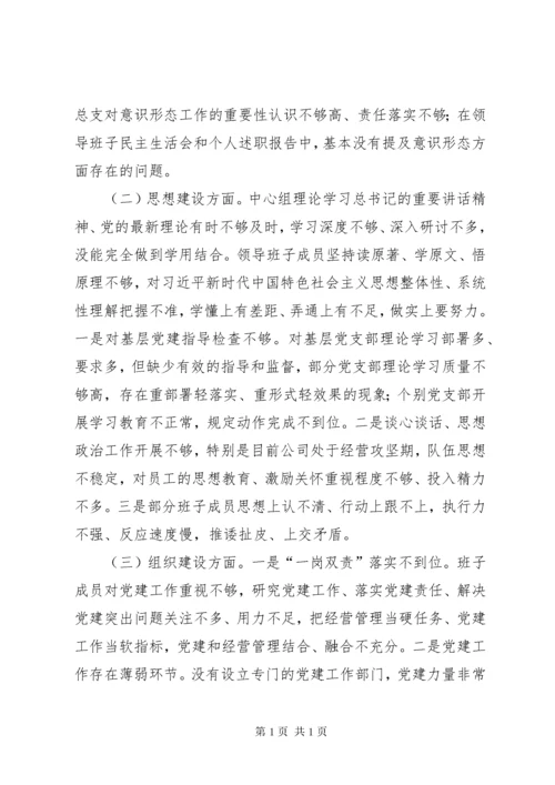 领导班子主题教育专题民主生活会检视剖析材料（集团公司）.docx