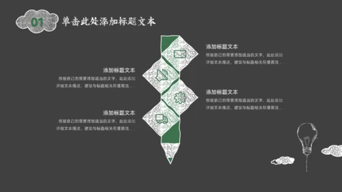 黑板背景灯泡粉笔手绘风教师说课通用PPT模板