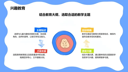 蓝色卡通风可爱卡通教育教学PPT模板