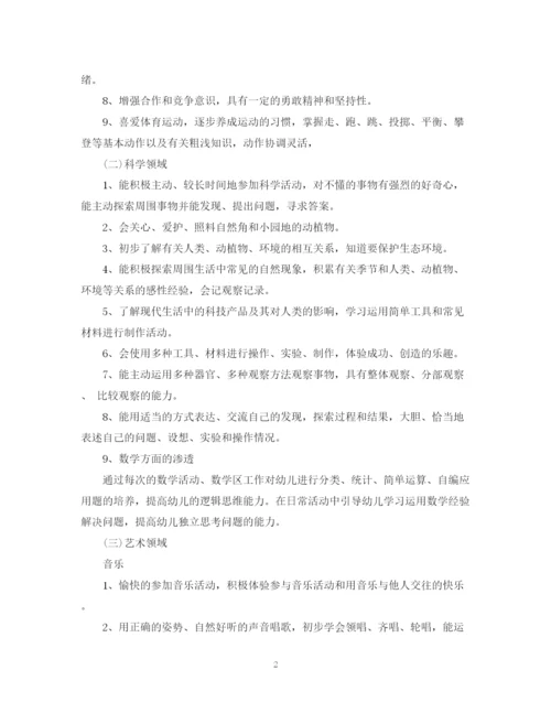 精编之年幼儿园大班教育教学计划范文.docx