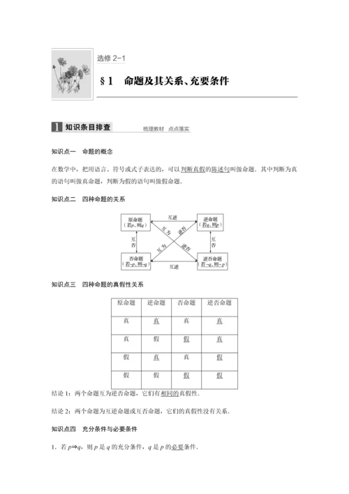 2019版数学浙江省学业水平考试专题复习选修2-1-§1.docx