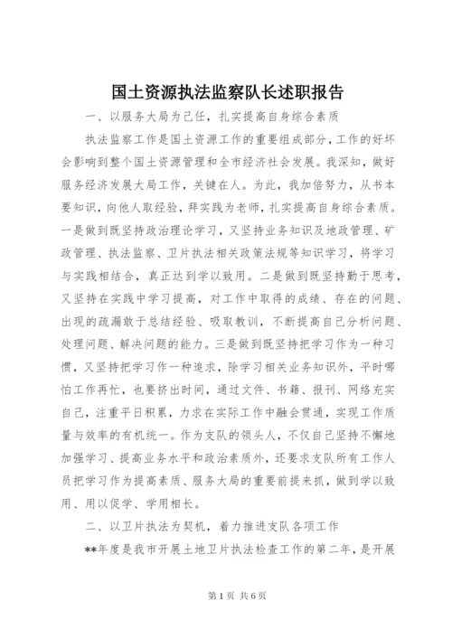 国土资源执法监察队长述职报告.docx