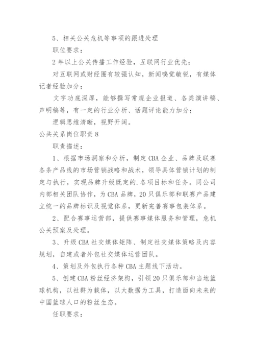 公共关系岗位职责.docx