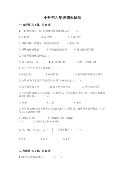 小升初六年级期末试卷精品【满分必刷】.docx