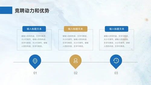 蓝色金色创意风主管竞聘PPT模板
