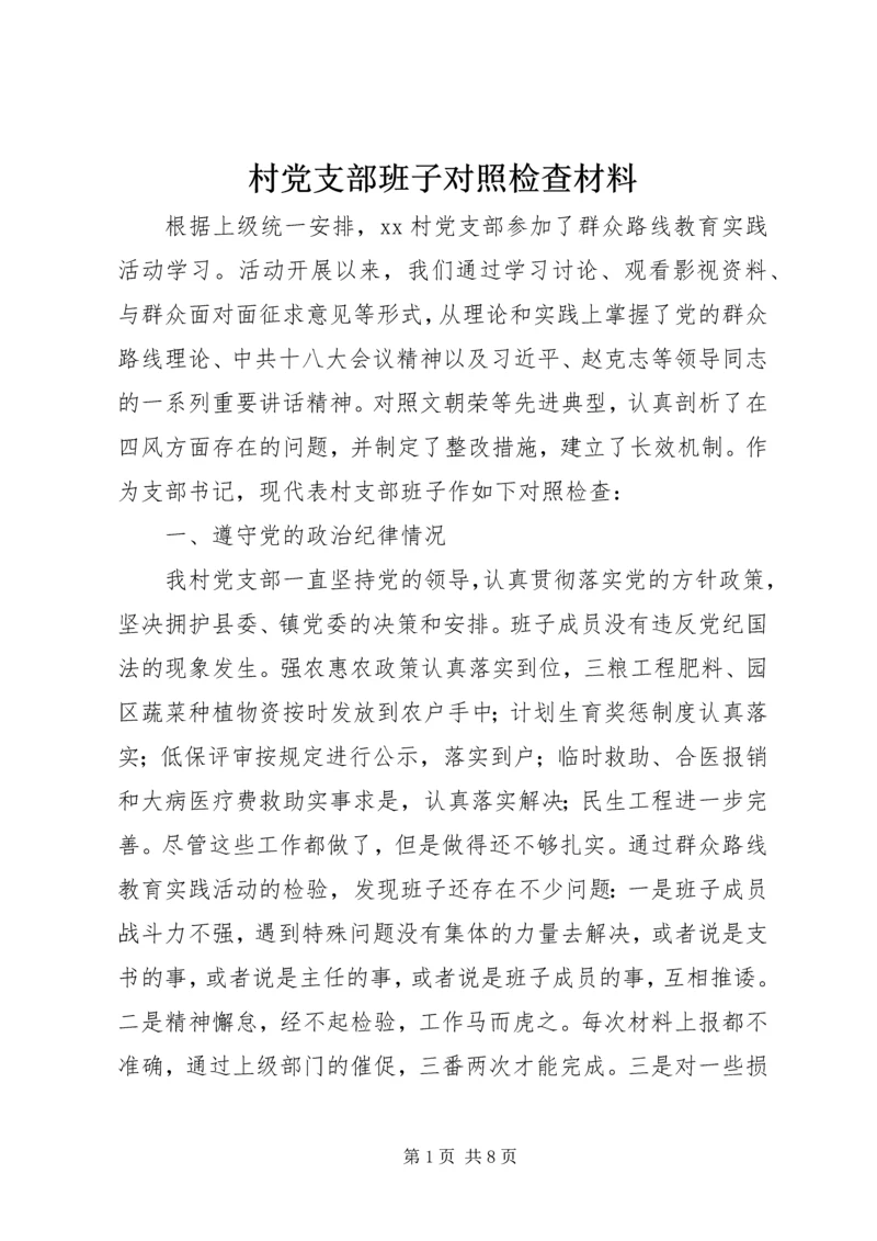 村党支部班子对照检查材料.docx