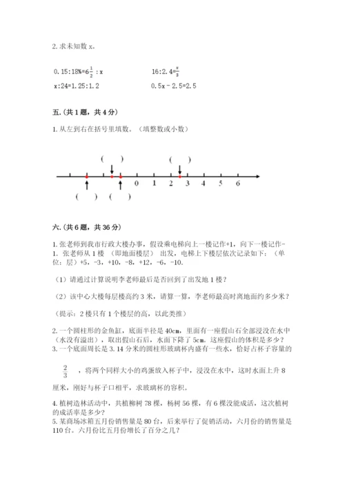 苏教版六年级数学小升初试卷（word）.docx