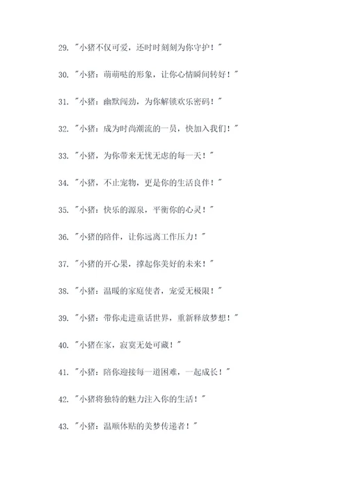 宣传卖小猪的标语广告语