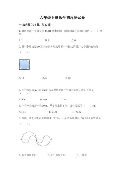 六年级上册数学期末测试卷附完整答案【各地真题】.docx