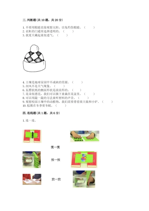 教科版二年级上册科学期末测试卷精品（综合题）.docx