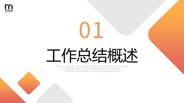 橙色极简形状色块工作汇报总结计划PPT