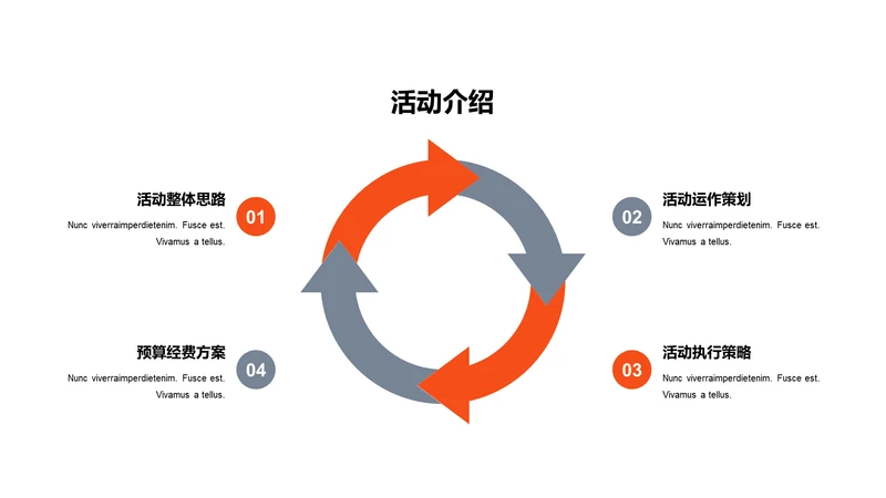 单色扁平4项活动介绍