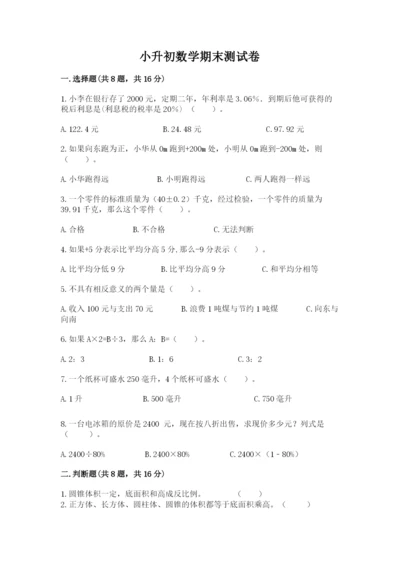 小升初数学期末测试卷【有一套】.docx