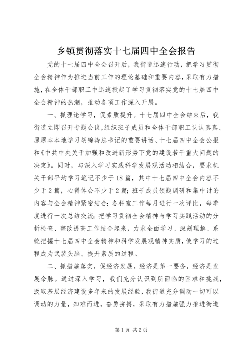 乡镇贯彻落实十七届四中全会报告.docx