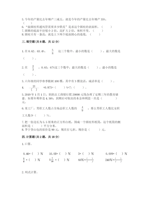 北京版六年级下册数学期中测试卷及完整答案【全优】.docx