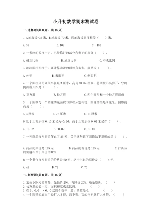 小升初数学期末测试卷精品【名校卷】.docx