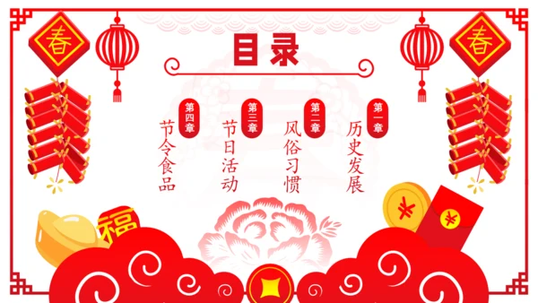 新年春节传统文化民俗介绍主题通用PPT模板