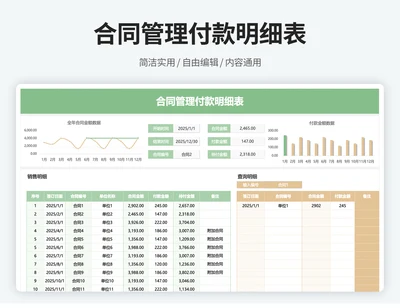 销售合同管理及付款明细表