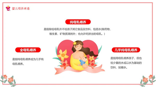 世界母乳喂养周关爱新生婴儿宝妈带娃PPT模板
