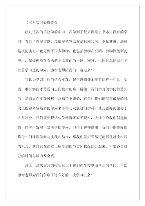 植物学实习总结