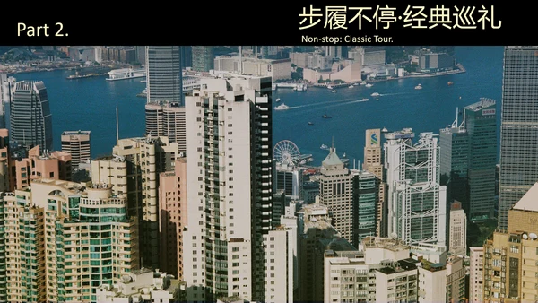 黄色简约复古风香港旅游攻略PPT模板