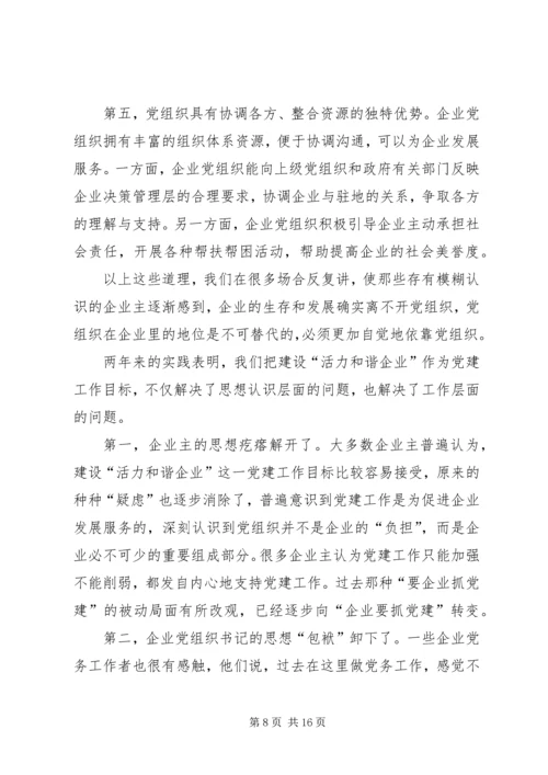 全省非公有制企业党建工作现场推进会经验材料.docx