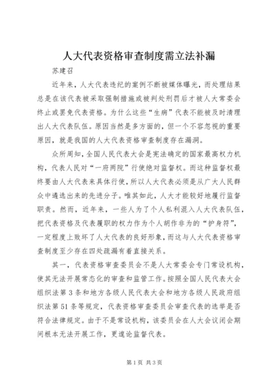 人大代表资格审查制度需立法补漏.docx