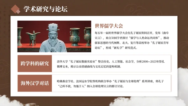 棕色简约风孔子诞辰PPT模板