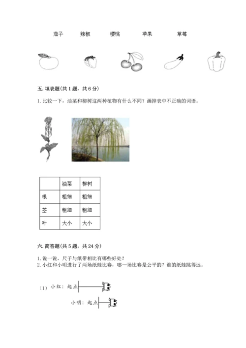 教科版一年级上册科学期末测试卷附参考答案（预热题）.docx