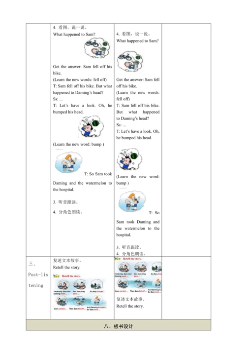 Module 10 Unit1  Did you fall off your bike教学设计