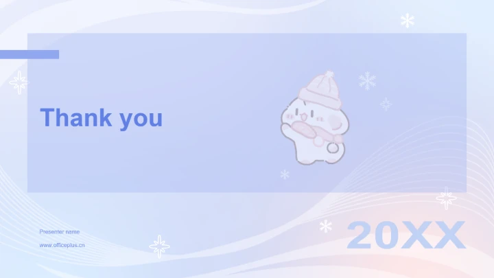 蓝粉色简约风眠眠兔年终报告PPT主题