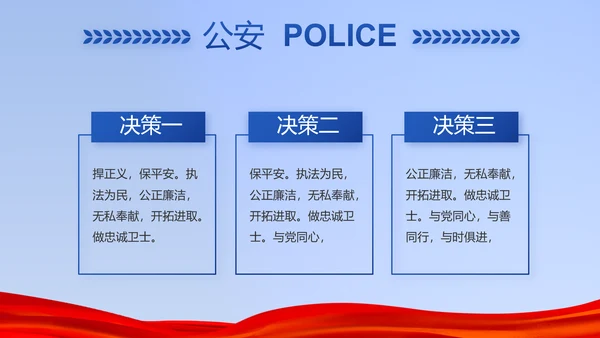 蓝色公安警察年年终总结述职报告PPT