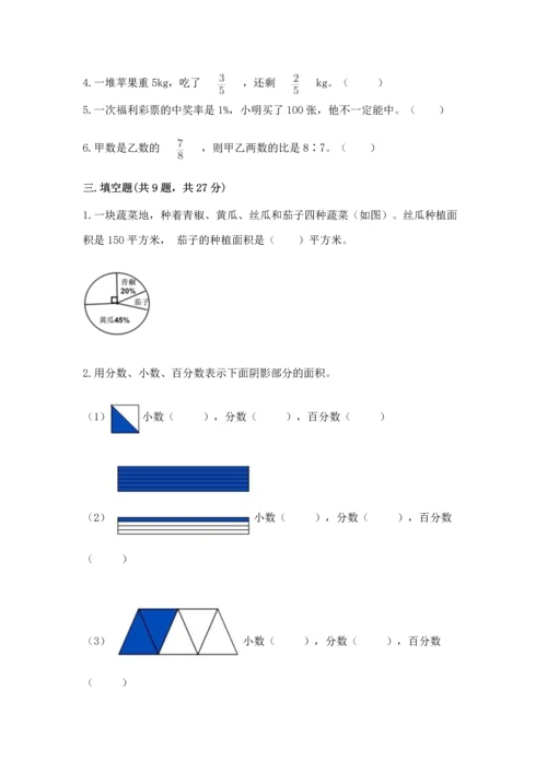 小学六年级上册数学期末测试卷及参考答案【模拟题】.docx