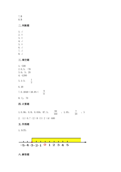 六年级下册数学期末测试卷附参考答案【名师推荐】.docx