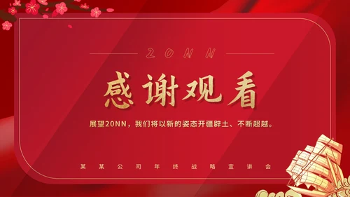 红色中国风企业战略思想培训PPT模板