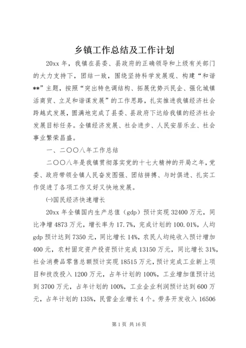 乡镇工作总结及工作计划.docx