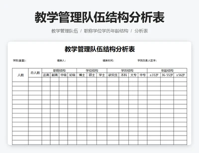 教学管理队伍结构分析表